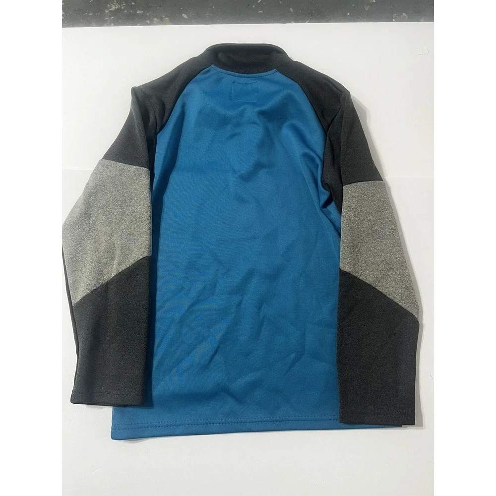 OshKosh Boys Blue Gray Colorblock Quarter Zip Pullover Active Shirt Size 12‎